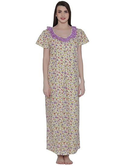 Women's Maternity Night Dress (NS0930P12-M_Purple_Medium)