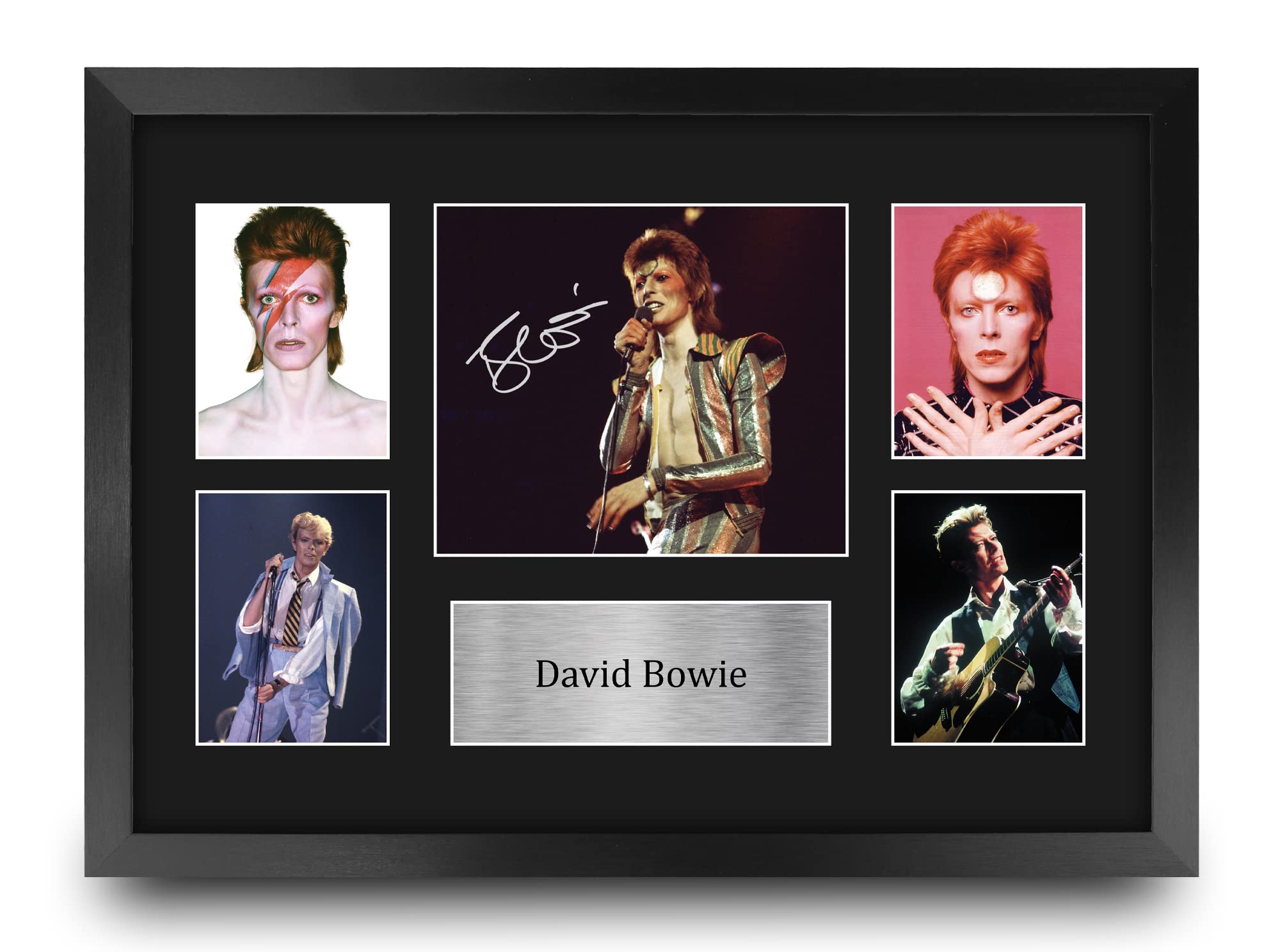 HWC Trading FR A3 David Bowie Gifts Printed Signed Autograph Picture for Music Memorabilia Fans - A3 Framed