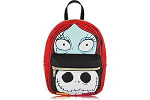 FAST FORWARD Disney Nightmare Before Christmas Unisex Backpack | Cute PU Leather 10" Jack Skellington Mini Backpack Purse Shoulder Bag | Jack and Sally Accessories