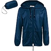 COOFANDY Mens Packable Rain Jacket Lightweight Waterproof Raincoat with Hood Outdoor Rain Gear Travel Hiking Cycling