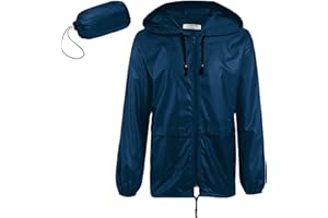 COOFANDY Mens Packable Rain Jacket Lightweight Waterproof Raincoat with Hood Outdoor Rain Gear Travel Hiking Cycling