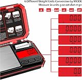 UNIWEIGH Digital Pocket Scale 200g/0.01g Red with 6 Units LCD Tare view 2