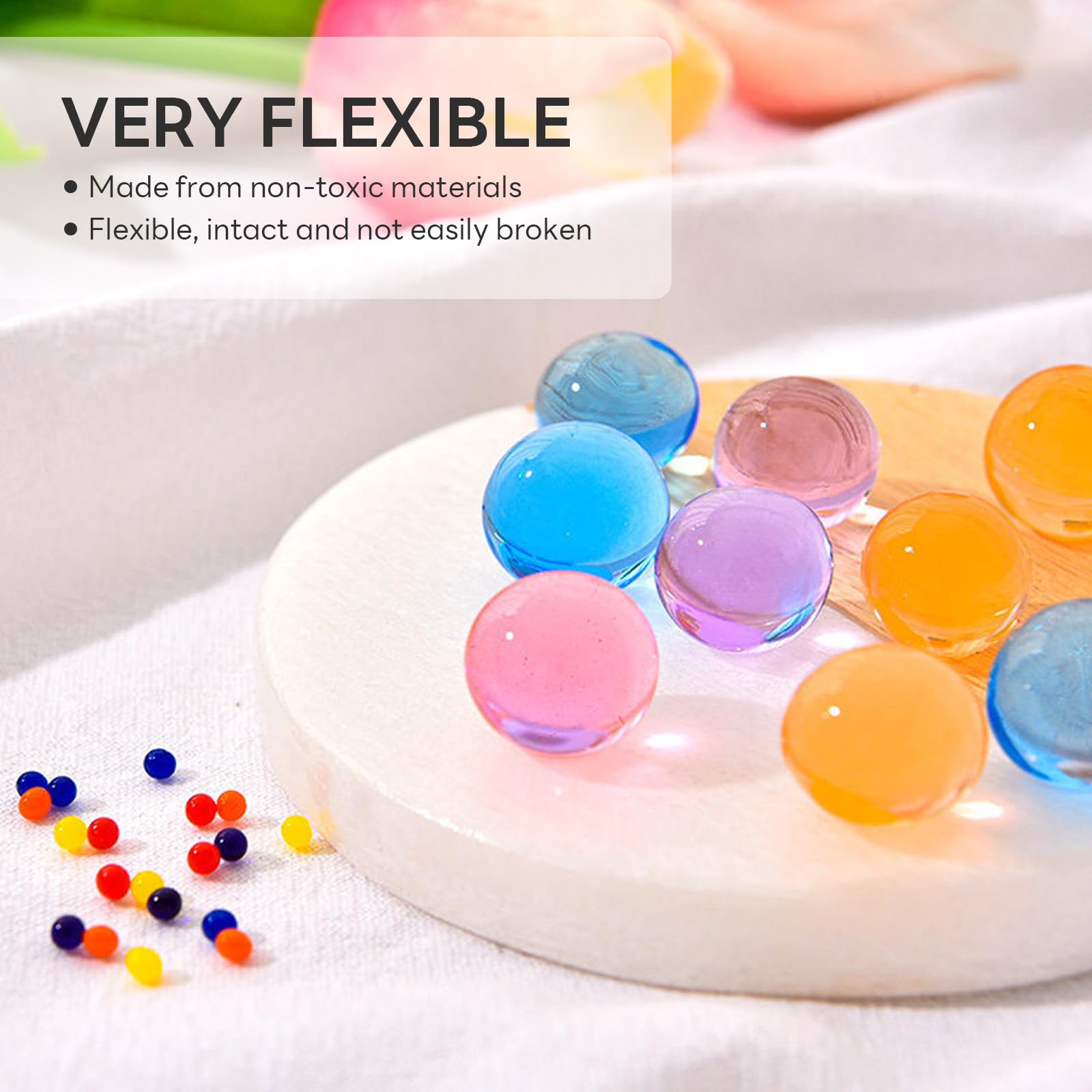 ATLKDLK Rainbow Mix Vase Fillers, Giant Gel Beads for Vases Filler, Colorful Transparent Water Gel Balls for Wedding Centerpieces Home Decoration Plant Container Art Decoration