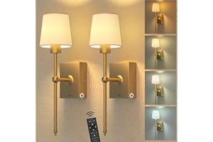 ITHIRD Battery Operated Wall Sconces Set of 2: Gold Rechargeable Wall Lights with Touch and Remote Control, Wireless Battery Powered Wall Scone Cordless Wall Lamp for Bedroom Living Room Bathroom Hallway