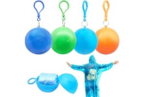 BLLREMIPSUR 4 Pack Portable Raincoats Ball, Disposable Emergency Raincoats for Kids, Waterproof Rain Poncho for Traveling, Camping, Cycling (Random Colors)