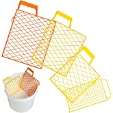 Sliner 4 Pcs Paint Roller Grid for Paint Trays 1/2/5 Gallon Buckets Plastic | Yellow, Sturdy, Heavy Duty, Strainer Fit Gallon Container Painting Tool, Multiple Size Options, Home Professional Use