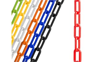 US Weight (Made in USA) 2" x 25' Red Plastic Safety Chain ft. SunShield UV Resistant Technology