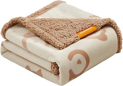Feandrea Waterproof Dog Blanket Sherpa Fleece 127x101 cm Beige