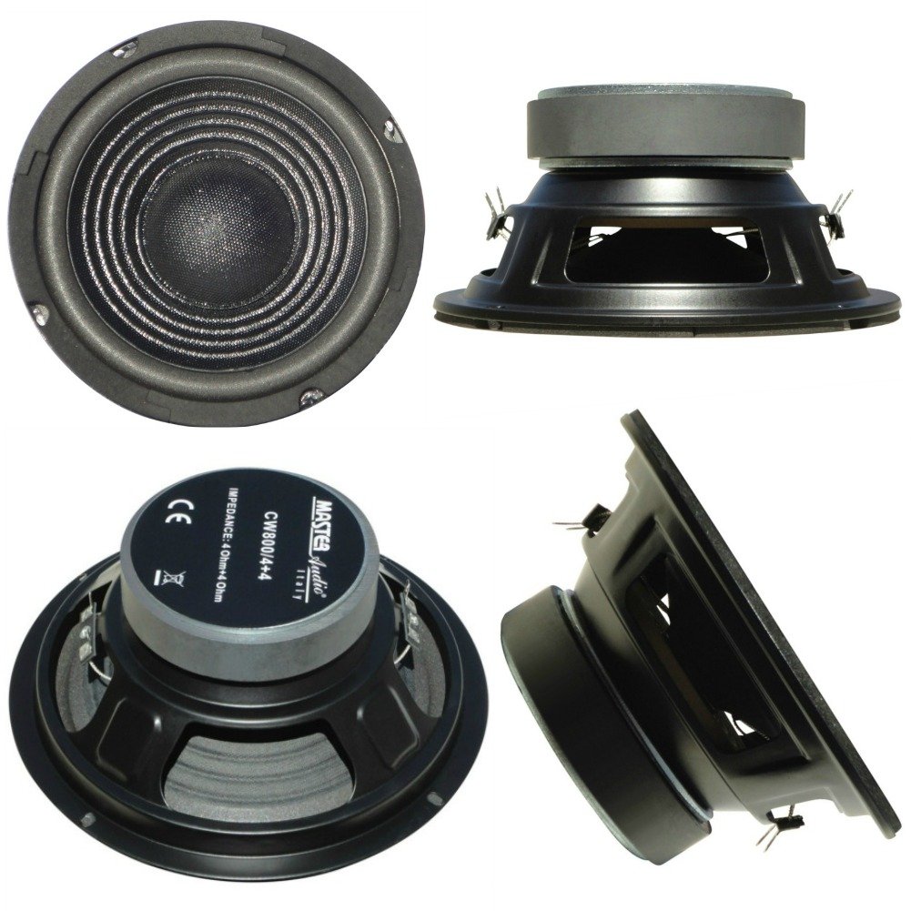 4 OHM 4 CW 800//4 WOOFER DA 20,00 CM 200 MM 8 DA 150 WATT RMS E 300 WATT MAX IMPEDENZA DOPPIA BOBINA 4 ALTOPARLANTE DIFFUSORE SUBWOOFER MASTER AUDIO CW800//4