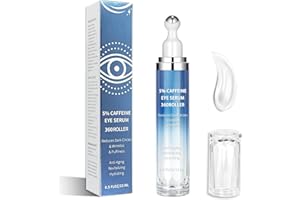 SUMETACT Eye Serum with 5% Caffeine & 5% Retinol – Under Eye Cream with Hyaluronic Acid, Niacinamide & Peptides for Dark Circles, Puffiness & Fine Lines – 360° Massage Roller Ball, 0.5 fl. oz