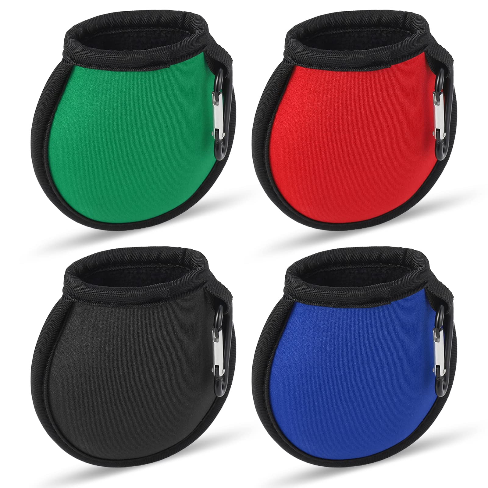 Dacitiery 4 PCS Golf Ball Cleaner Pouch with Carabiner,Waterproof Golf Accesorries Washer Pocket Bag, Golf Ball Dry-Clean Pocket Gifts for Men Women Gift, Fit for Golf Carts Belt Golf Bag