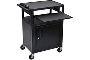 Luxor - AV Cart - 3 Shelves Cabinet Front Pullout (LP34CLE-B)