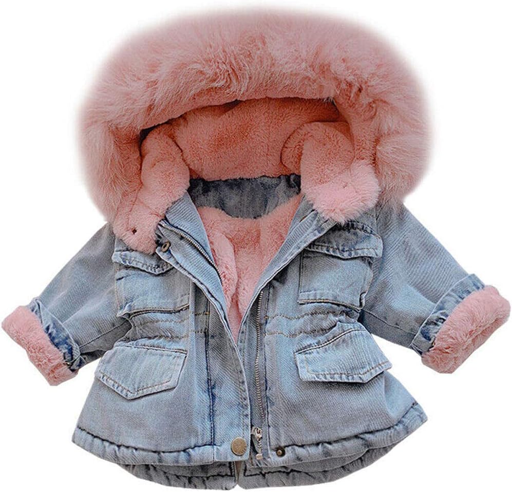 kids denim jacket with fur