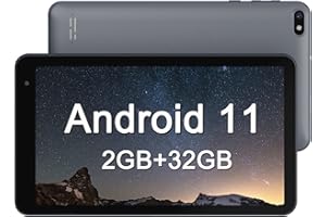 RLIYOLIY 7 inch Tablet, Android 11, 2GB RAM 32GB ROM, Quad-Core Processor, Dual Camera, WiFi, Bluetooth, 128GB Expand, Google Play GMS Certified, Silver