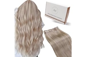 Hetto Weft Hair Extensions Human Hair Blonde Sew in Hair Extensions Human Hair Ash Blonde Highlight Platinum Blonde Sew in Ha