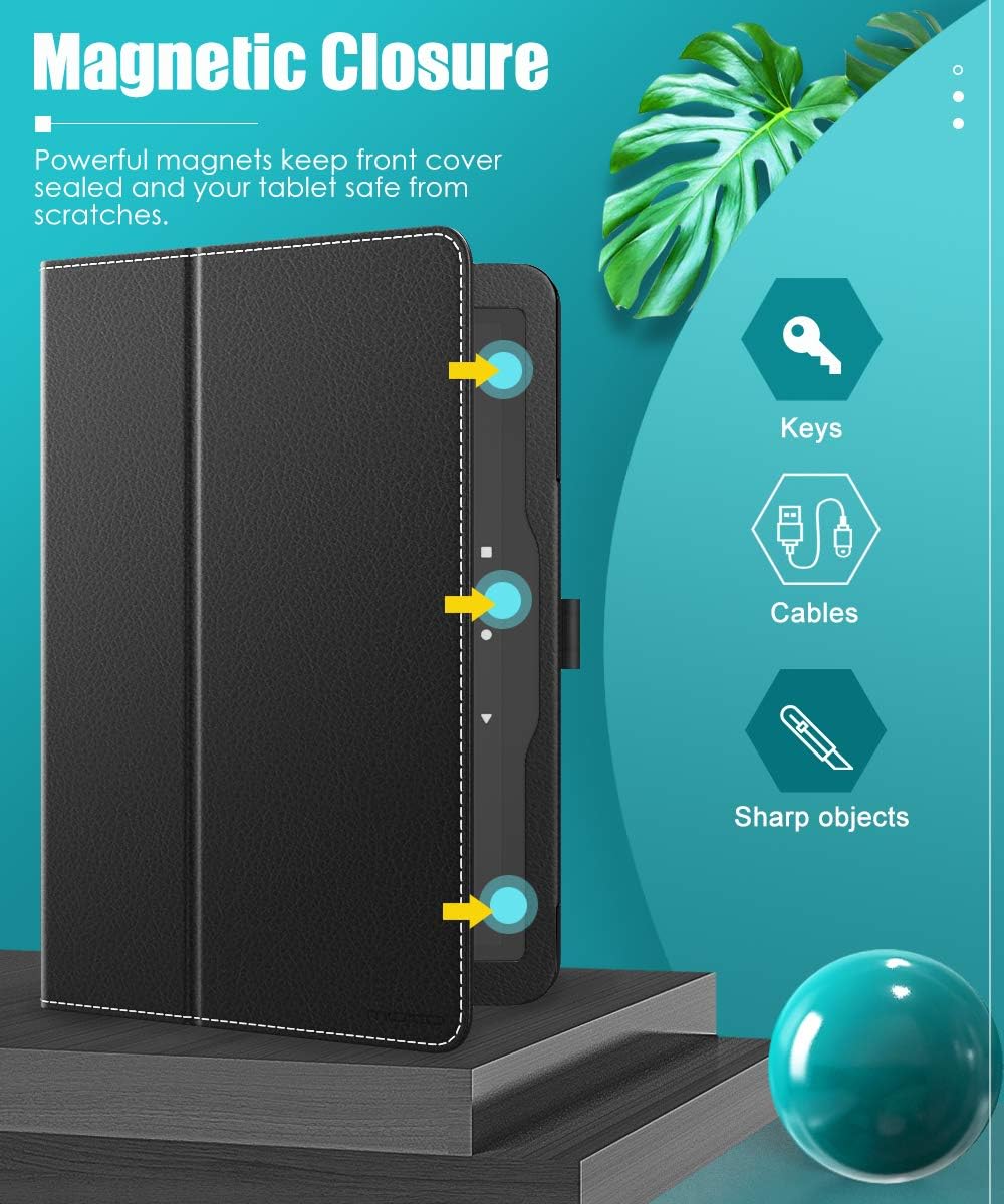 MoKo Case Compatible with All-New Kindle Fire HD 8 Tablet and Fire HD 8 Plus Tablet (10th Generation, 2020 Release),Slim Folding Stand Cover with Auto Wake/Sleep - Black: Computers & Accessories