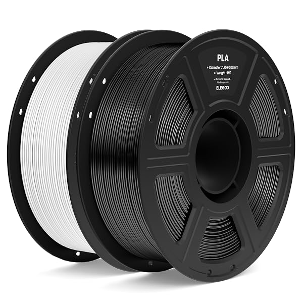 ELEGOO PLA FILAMENT 1.75MM BLACK & WHITE 2KG,...
