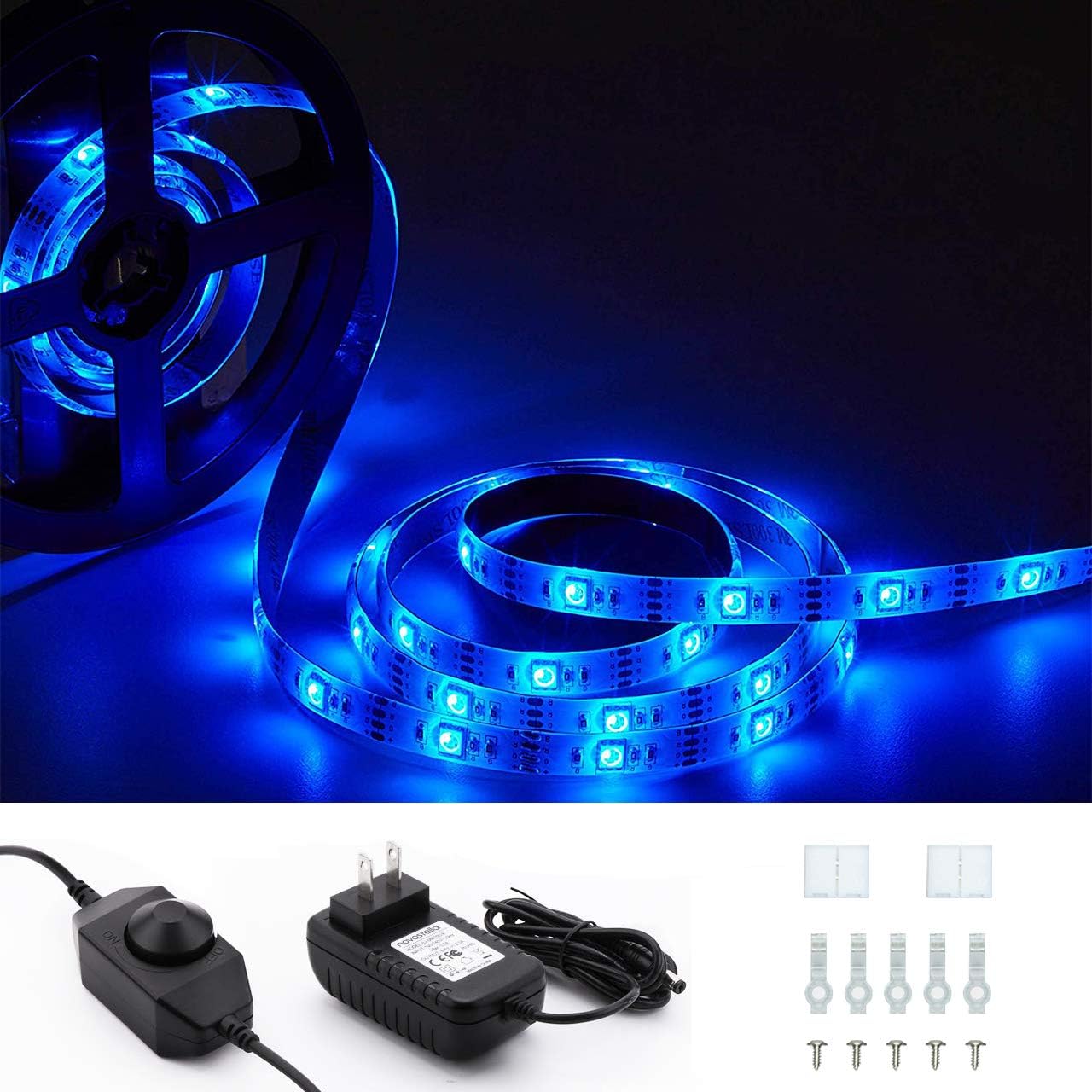 LED Strip Lights with Dimmer Metaku Waterproof Dimmable