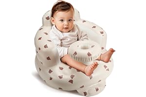 Inflatable Baby Seat for 3-36 Months, Back Support, Built-in Air Pump, Learning to Sit, Blow Up Floor Seat with Tray