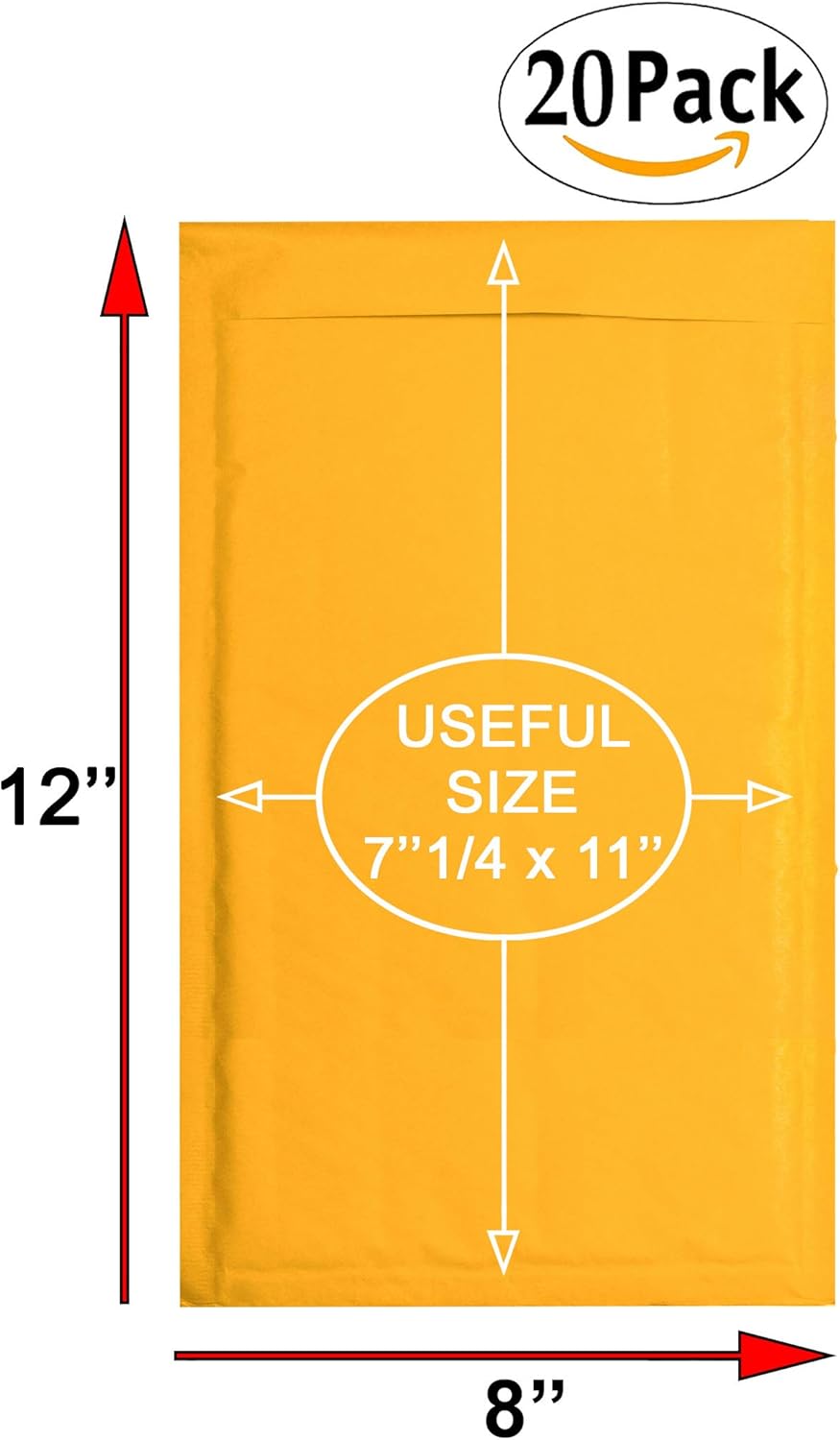 8 x 7 1/2 shipping Amiff CD Size Kraft bubble mailers 7.25 x 7 Padded  envelopes 7 1/4 x 7 Exterior size 8 x 7.5 Peel & Seal packing Pack of 10  Kraft Paper cushion envelopes Mailing Mailers avenueeventgroup.com