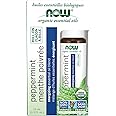 NOW Essential Oils, Peppermint Roll-On, Certified Organic, Energizing Blend, Steam Distilled, Topical Aromatherapy, 10 mL