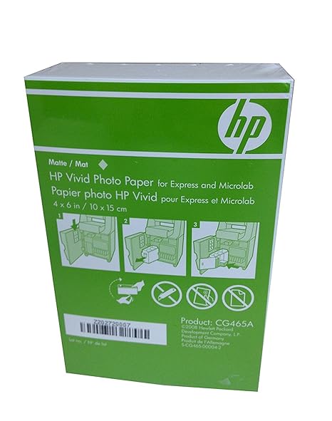 Amazon.com : HP 4x6 Matte Vivid Photo Paper 180 Sheets CG465A Borderless : Office Products