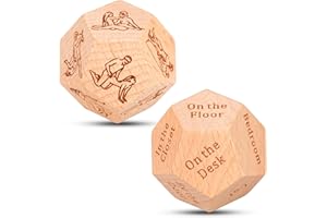 AMBREGRISSUN Wood Dice for Wife Husband - 5th Anniversary Date Night Idea Gifts for Her Him