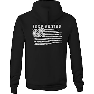 Men's American Flag Zip Up Hoodie with Jeep Design Jamaica Ubuy - Main Image