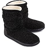 LongBay Women's Cozy Winter Slipper Boots Warm Chenille Knit Bootie Memory Foam Non-Slip Indoor Outdoor House Shoes