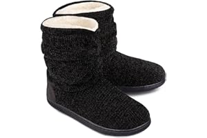 LongBay Women's Cozy Winter Slipper Boots Warm Chenille Knit Bootie Memory Foam Non-Slip Indoor Outdoor House Shoes