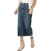 Silver Jeans Co. Womens Side Slit Denim Midi Skirt