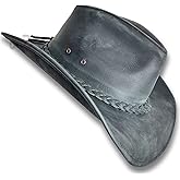 Oztrala Leather Cowboy HAT Australian Outback Western Men Women Desperado HL33