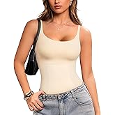 LODAY Compression Tank Tops Women Shapewear Tummy Control Body Shaper Scoop Neck Camisole Tops