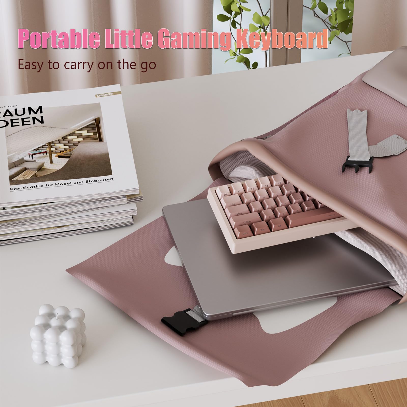 RisoPhy 60% Wireless Mechanical Keyboard, 2.4G/USB-C/Bluetooth Gaming Keyboard with LED Backlight/Gasket Mount/Red Switches/Metal Knob/Software