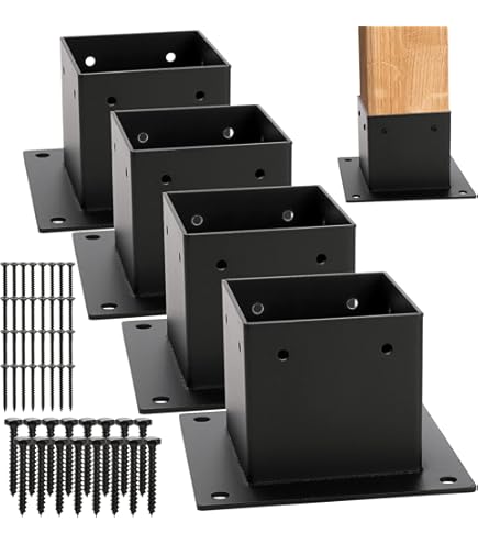 Aazon.co: SPACEEUP 4x4 Post Base 12 Pcs, Inner Size 3.6"x3.6" Deck Post Base, Heavy Duty