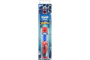 Oral-B Kid's Battery Toothbrush featuring Marvel's Spiderman, Soft Bristles, for Kids 3+