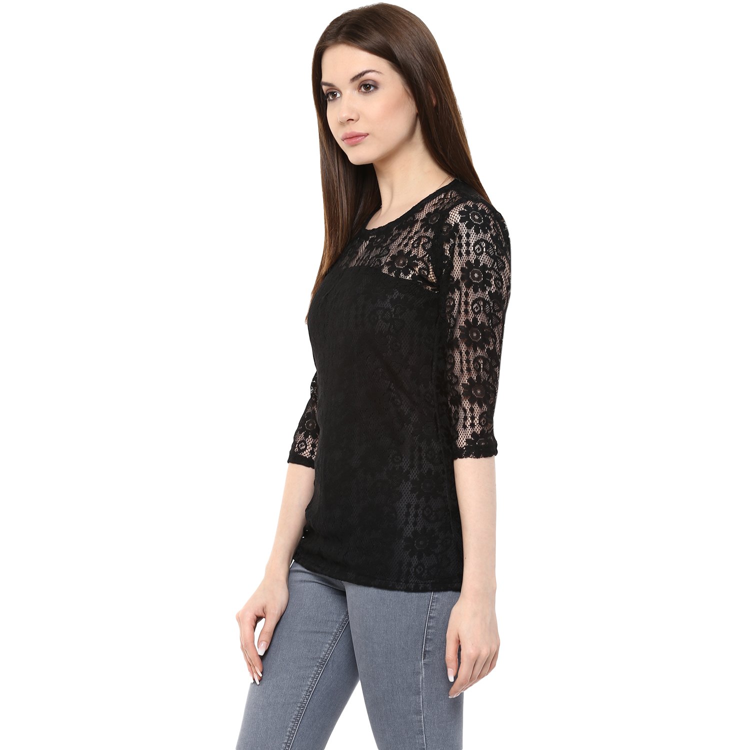 mayra women's net top