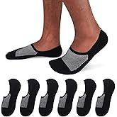 SIXDAYSOX No Show Socks Men 6/8 Pack Invisible Low Cut Non Slip Short Socks Size 5-11/10-13