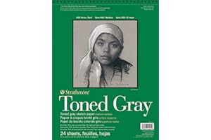 Strathmore 400 Series Sketch Pad, Toned Gray, 11x14 inch, 24 Sheets - Artist Sketchbook for Drawing, Illustration, Art Class Students