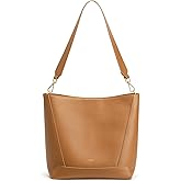 Kattee Leather Purses and Handbags, Bucket Bags for Women, Top Grain Leather Tote Shoulder Crossbody with 2 Straps