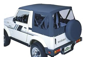 Pavement Ends by Bestop 51133-15 Black Denim Replay Replacement Soft Top Clear Windows; No door skins included for 1987-1995 Suzuki Samurai