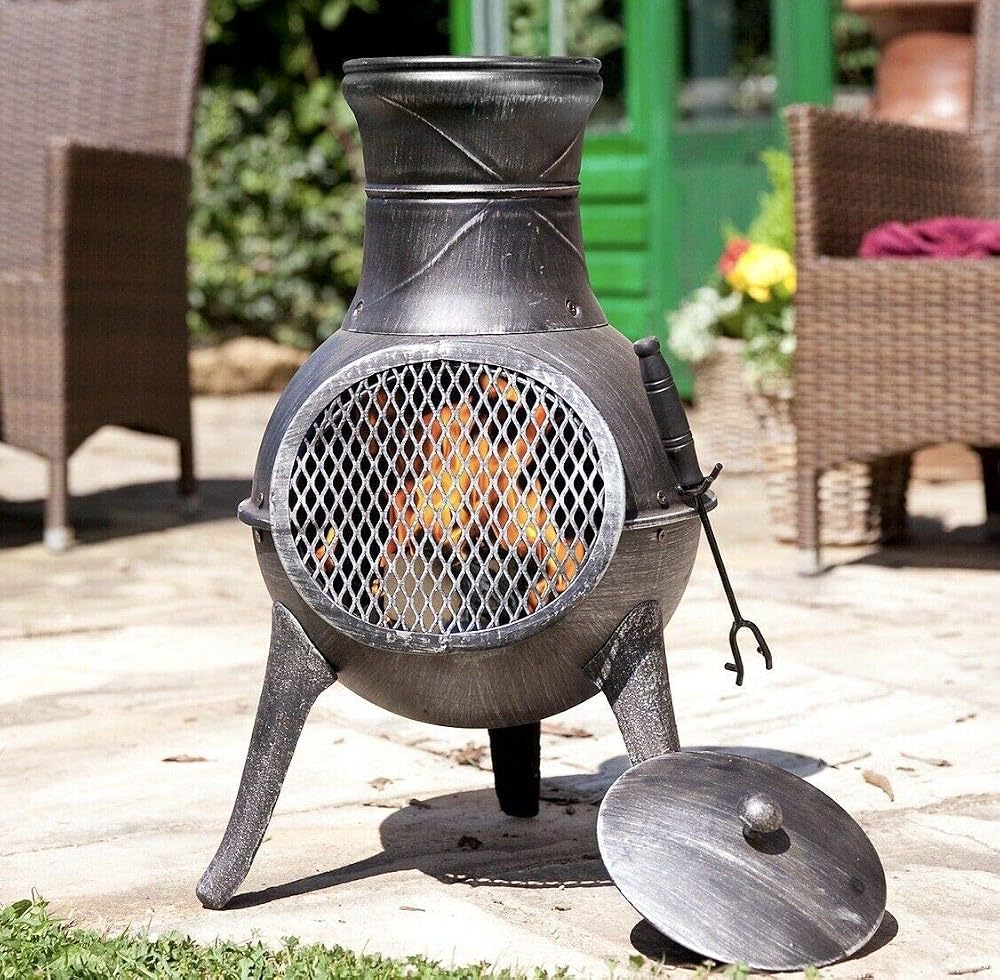Panama Cast Iron Chiminea Patio Heater Log Burner Garden Outdoor