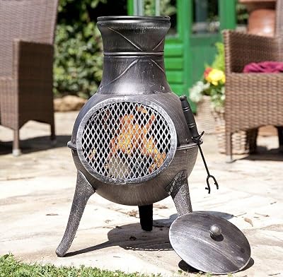 Panama Cast Iron Chiminea Patio Heater Log Burner Garden Outdoor