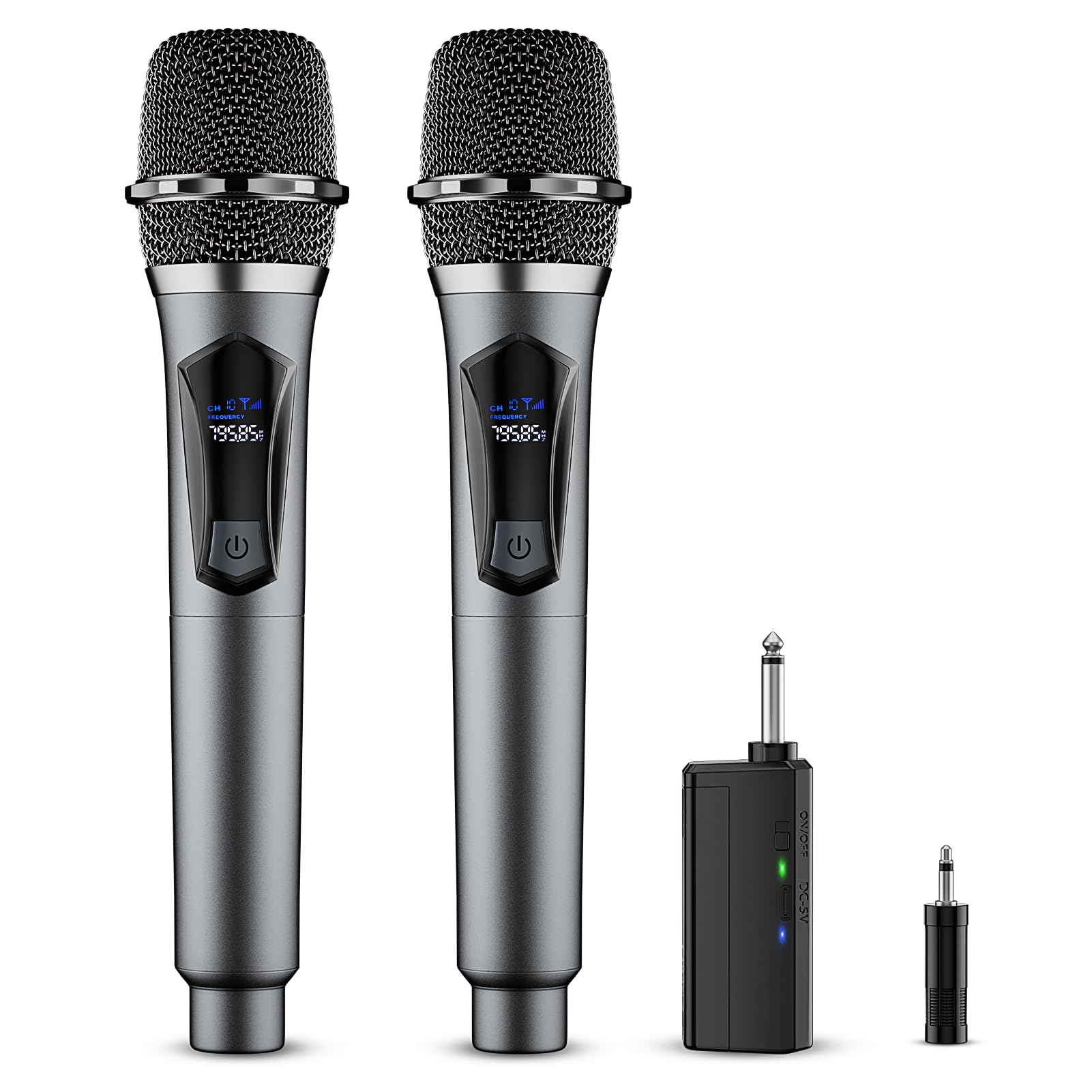Photo 1 of Wireless Microphone,Professional Dual Handheld Cordless Dynamic Mic System with Rechargeable Receiver,Karaoke Microphone Set for Singing, Karaoke, Wedding, DJ, Party, Speech,Church,Class Use,PA System