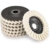Wool Flap Buffing Wheel Pad for Angle Grinder, 5 Inch, 6 Pack | 5" wool flap pads for angle grinder Polish stainless steel, marble, car wax Soft &amp; durable, Wheel Flap design for edges