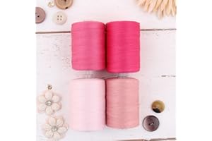 Threadart 100% Cotton Thread Set | 4 Pink Tones | 1000M (1100 Yards) Spools | for Quilting & Sewing 50/3 Weight | Long Staple & Low Lint | Over 20 Other Sets Available