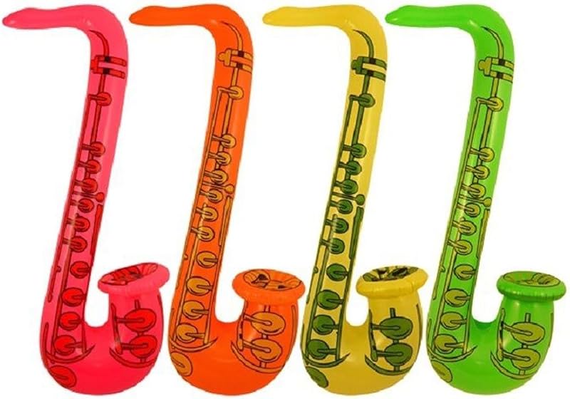 Novelties Direct Inflatable Saxophone 75cm Toy Musical Instrument - Color Random