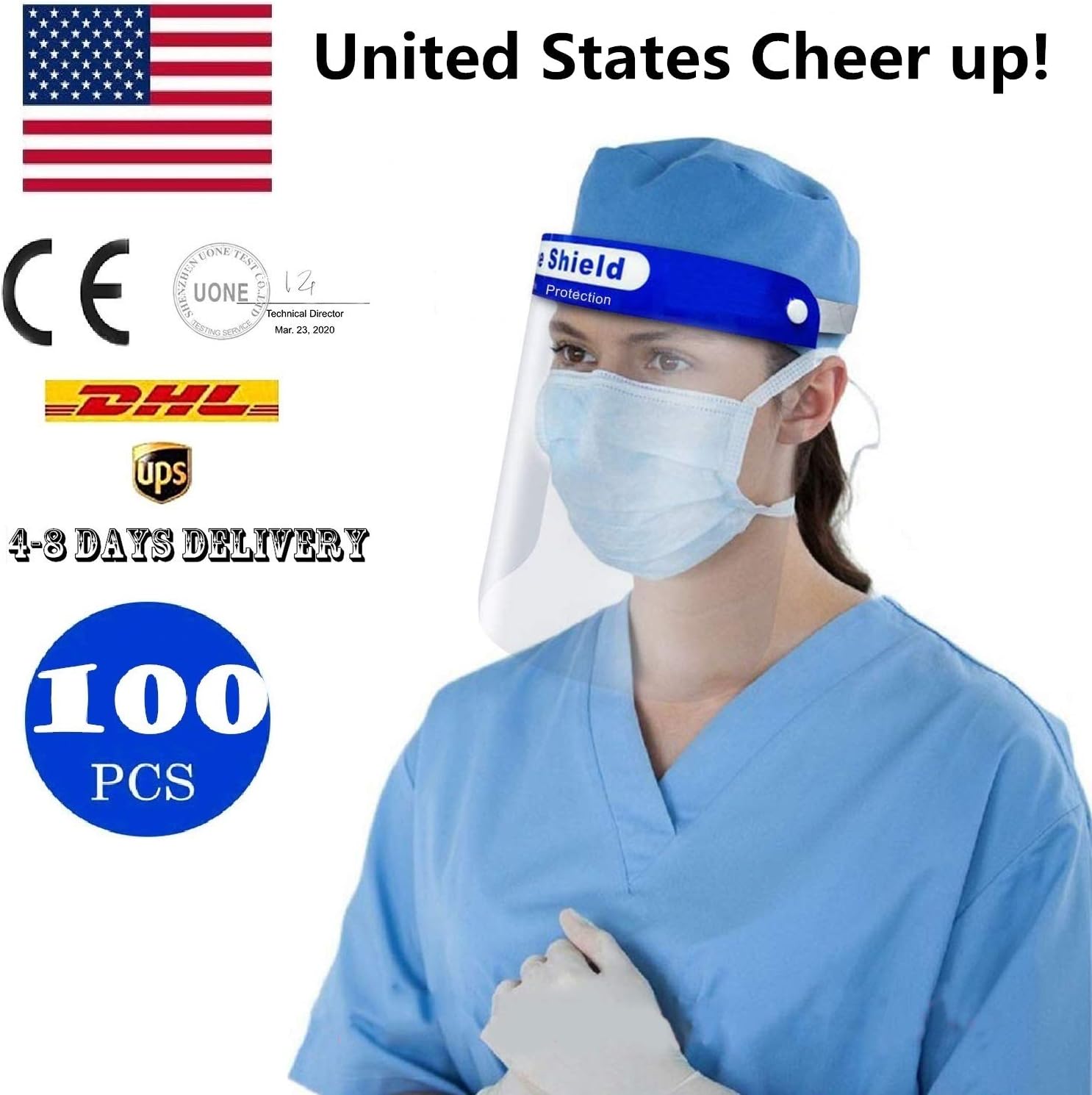 100 pcs/Pack Face Shields - Reusable Anti-Pollution Anti Saliva Transparent Face Shield.