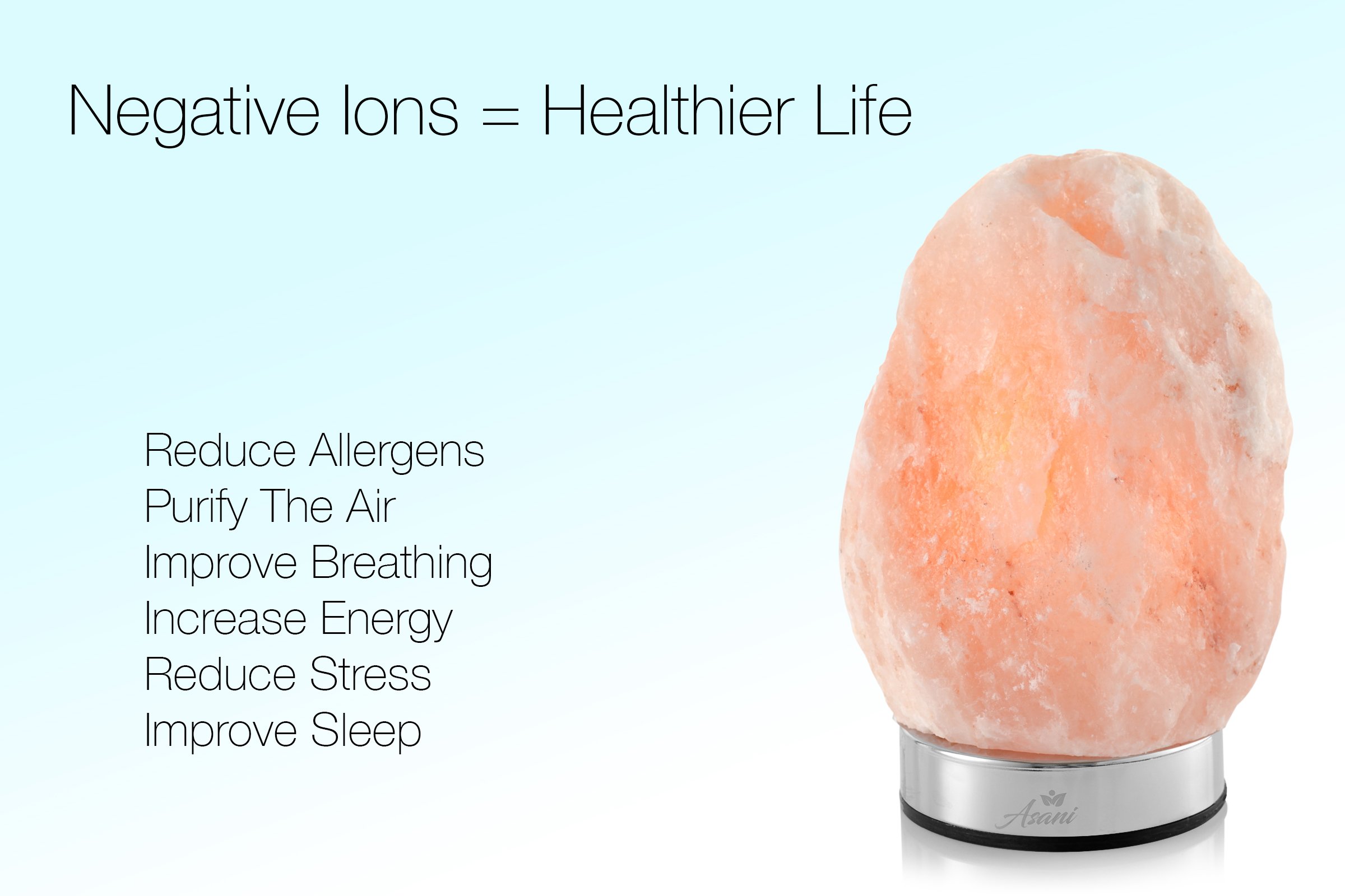 Himalayan Light Salt Crystal Lamp (7-11 lbs) with Stainless Steel Dimmer Touch Base & Gift Box | Hand Crafted Ionic HPS Pink Rock Lamps for Natural Air Purifying and Lighting Décor | 100% Authentic