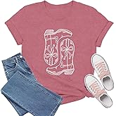 TIEEI Western Shirts for Women Retro Country T-Shirt Cowgirl Tee Tops